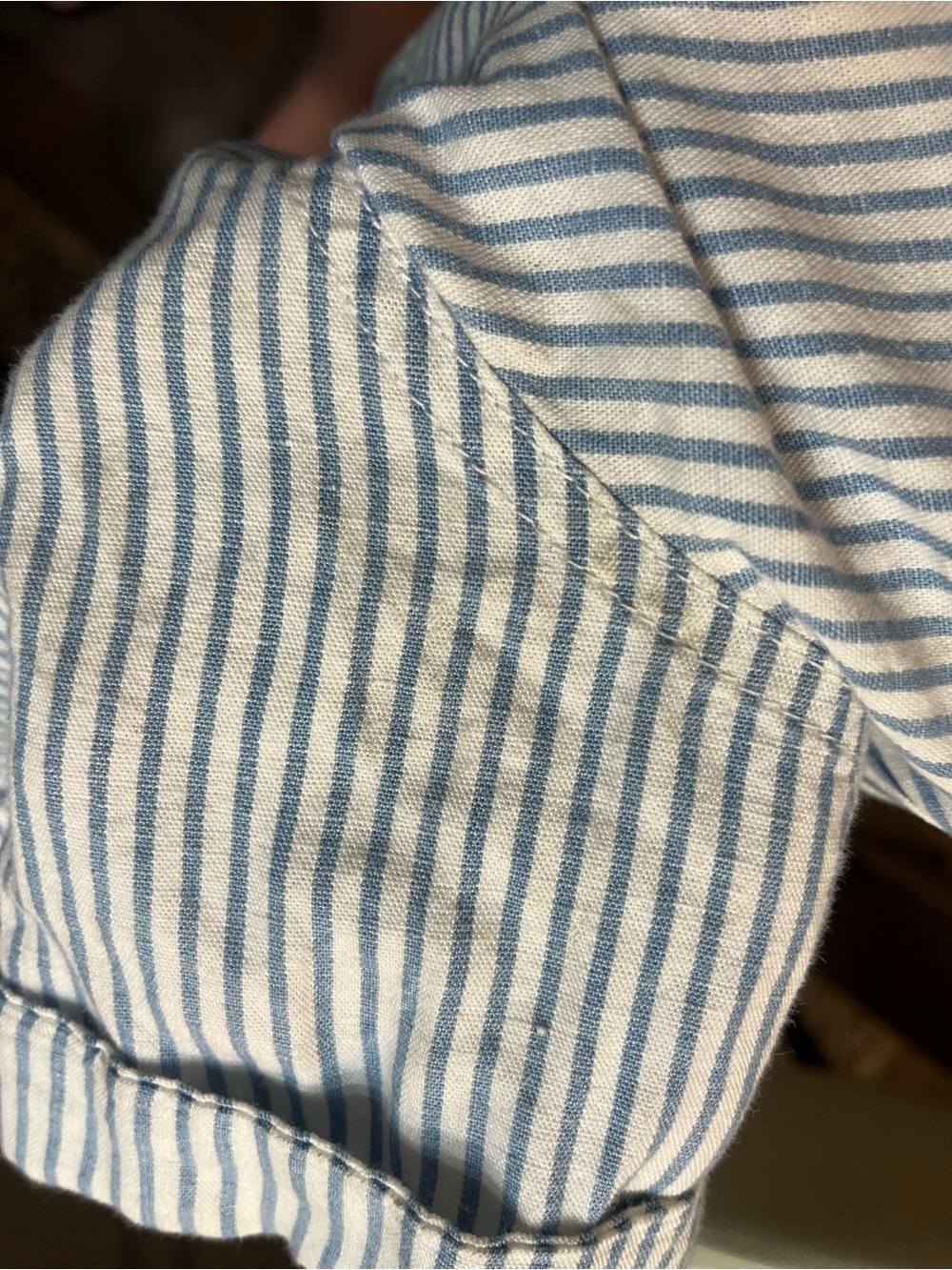 Lucky Brand Blue White Pin Stripes Overall Shorts Xs NWT- See Pics For Spots - Picture 7 of 7